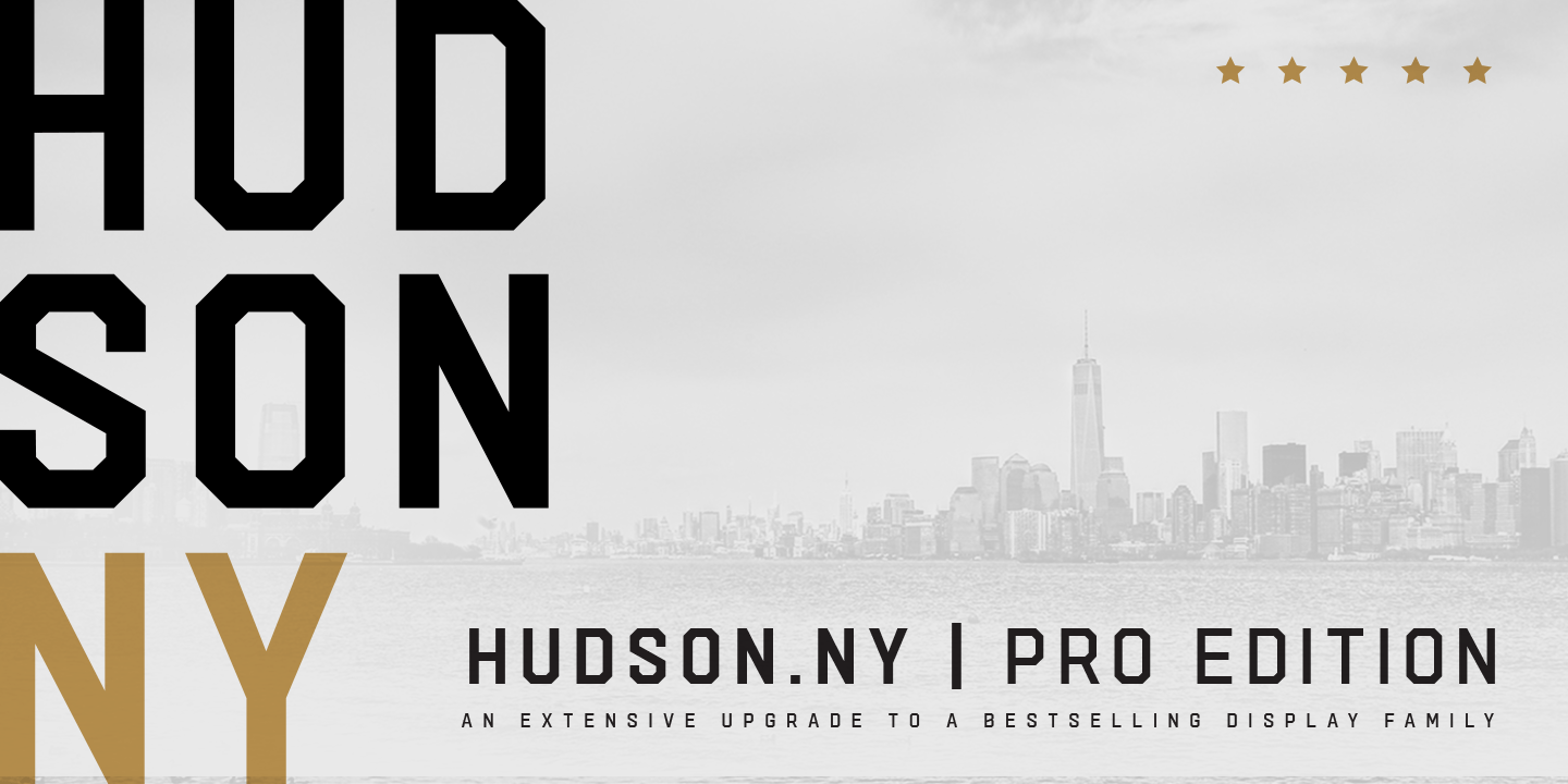 Ejemplo de fuente Hudson NY Pro Bold Italic